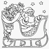 coloriage le pere noel dans son traineau